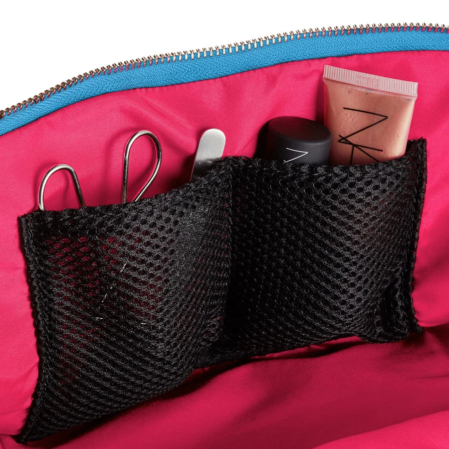 KUSSHI Signature Make Up Bag - Light Blue with Pink Interior