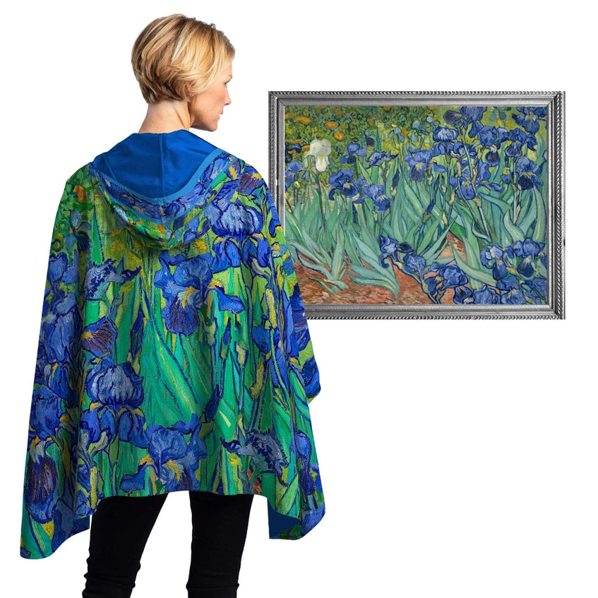RainCaper - Van Gogh "Irises" Reversible Rain Cape