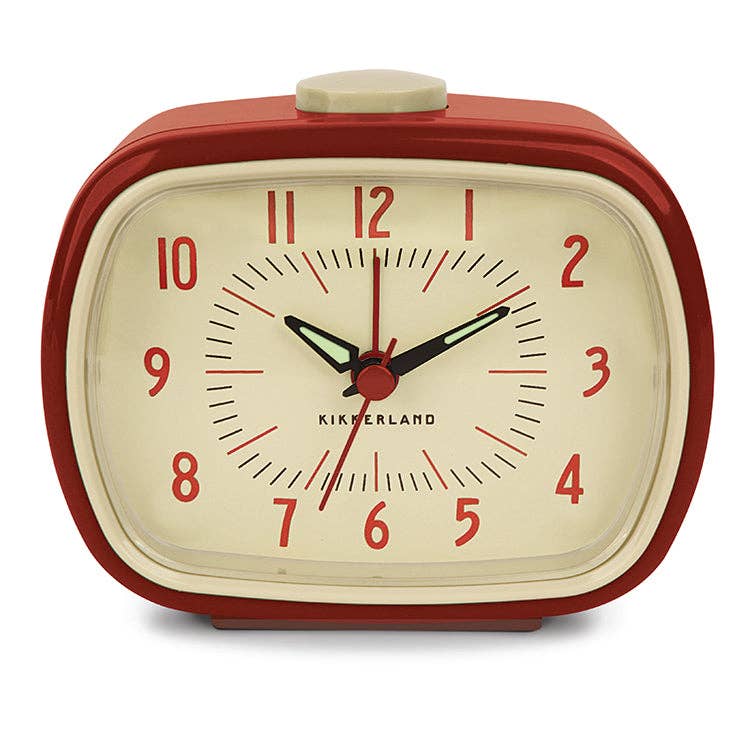 Kikkerland Retro Alarm Clock - Red