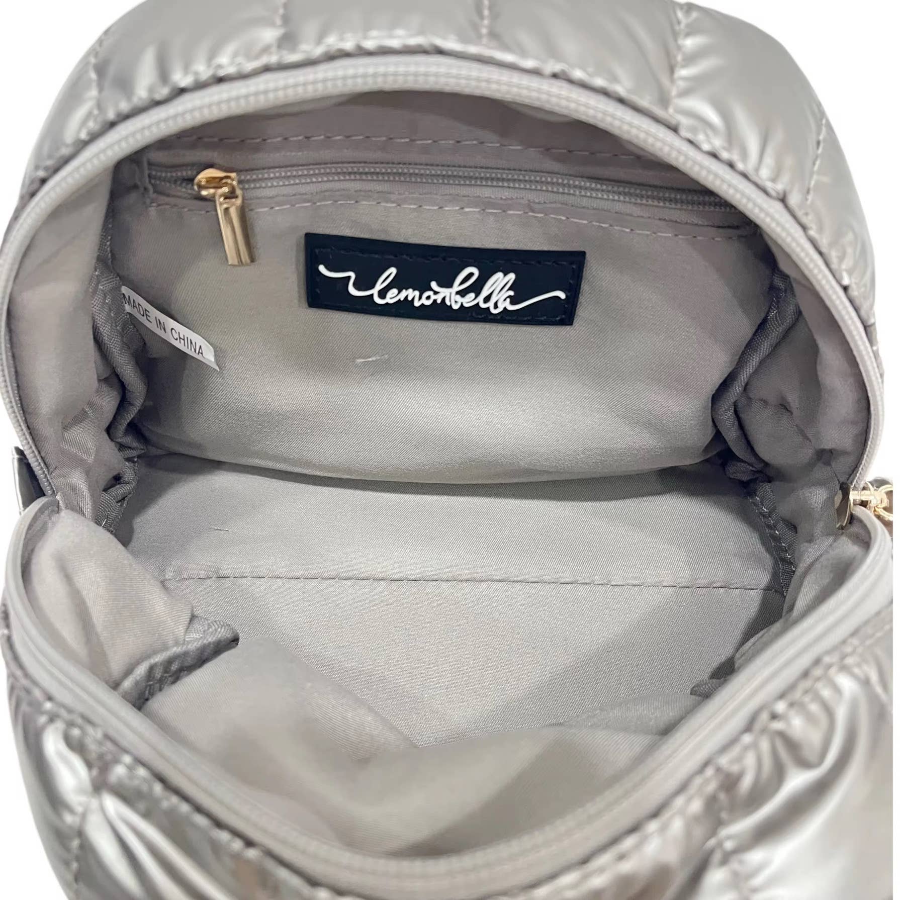 Lemonbella Cosmetic Puffer Makeup Travel Bag Pebble Gray