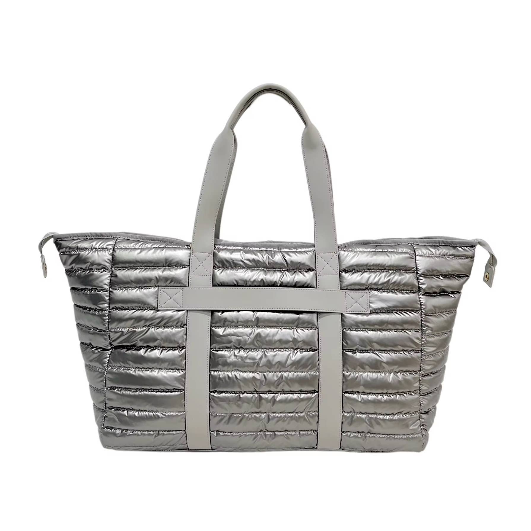 Lemonbella Puffer Weekender Duffle Travel Bag Pebble Gray