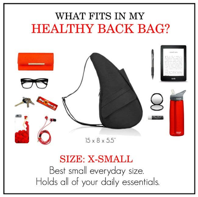 AmeriBag 15" Microfiber Healthy Back Bag Tote® Extra Small - Black