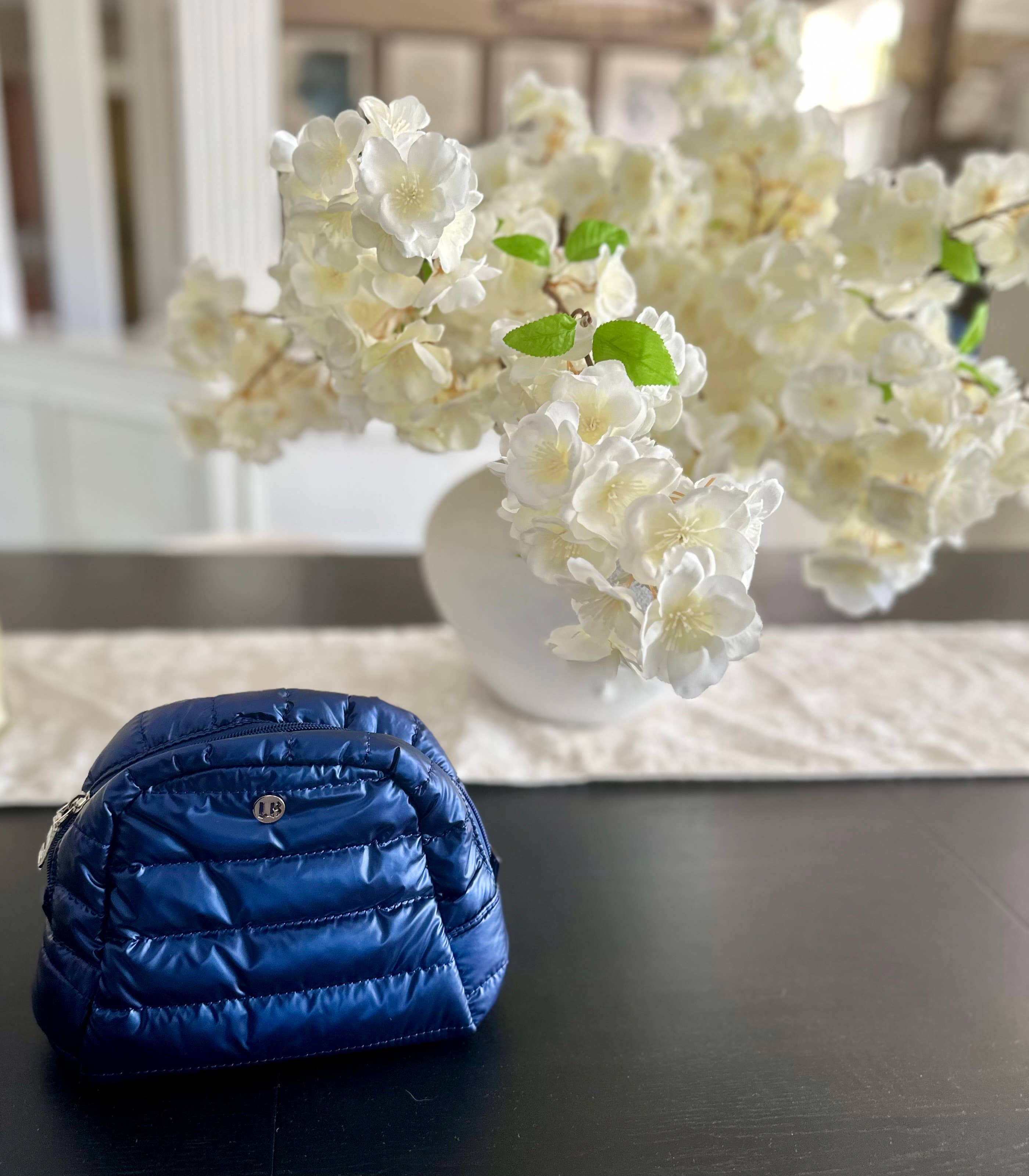 Lemonbella Cosmetic Puffer Makeup Travel Bag Sapphire Navy Blue