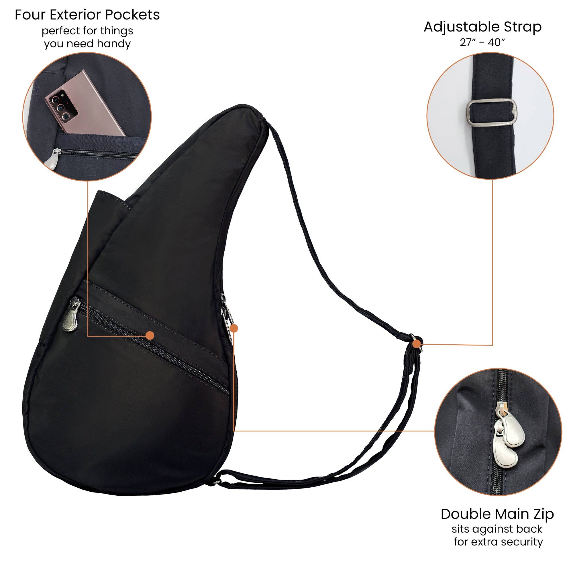 AmeriBag 17" Microfiber Healthy Back Bag Tote® Small - Black