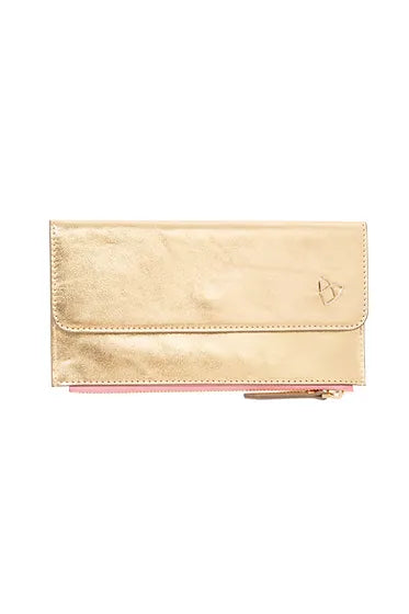 Patent of Heart Odele Leather Slim Wallet - Metallic Gold