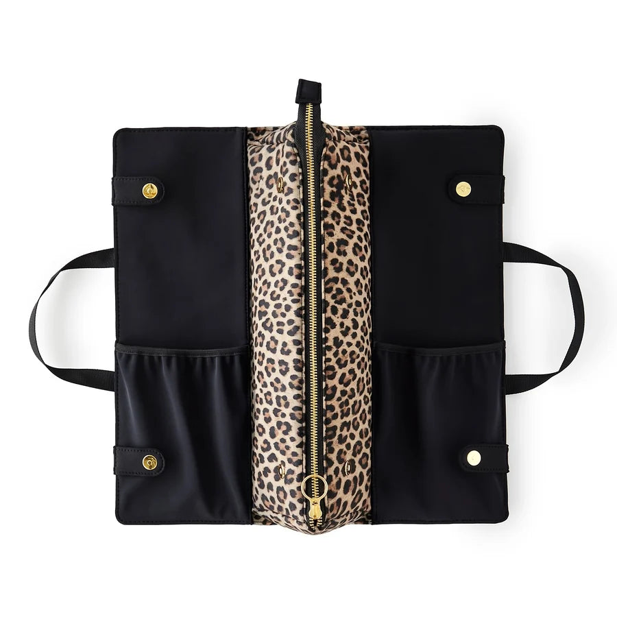 KUSSHI The Hair Tools Bag - Black with Leopard Interior