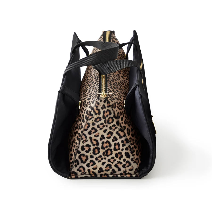KUSSHI The Hair Tools Bag - Black with Leopard Interior