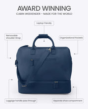 NOBL Travel Drop Bottom Cabin Weekender Bag - Midnight Navy