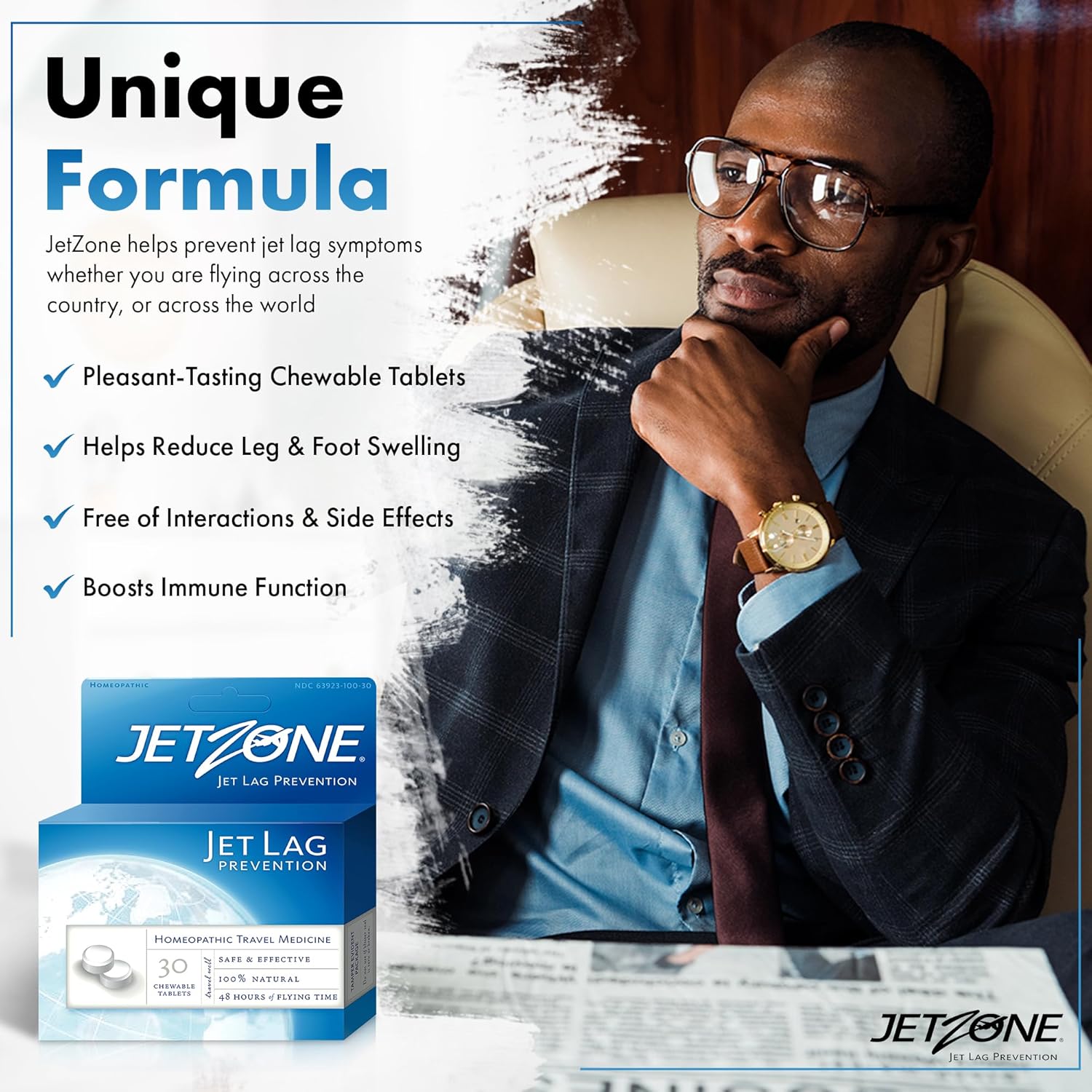 JetZone Jet Lag Remedy - Homeopathic Travel Aid - 30 Chewables