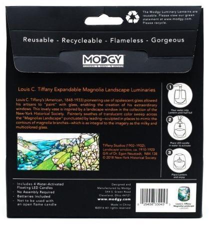 Modgy Luminary Lantern -   Louis C. Tiffany Magnolia Landscape
