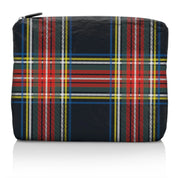 Hi Love Medium Zipper Pouch - Black Plaid