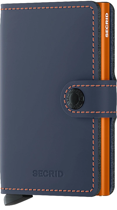 Secrid Mini Wallet Matte - Night Blue & Orange