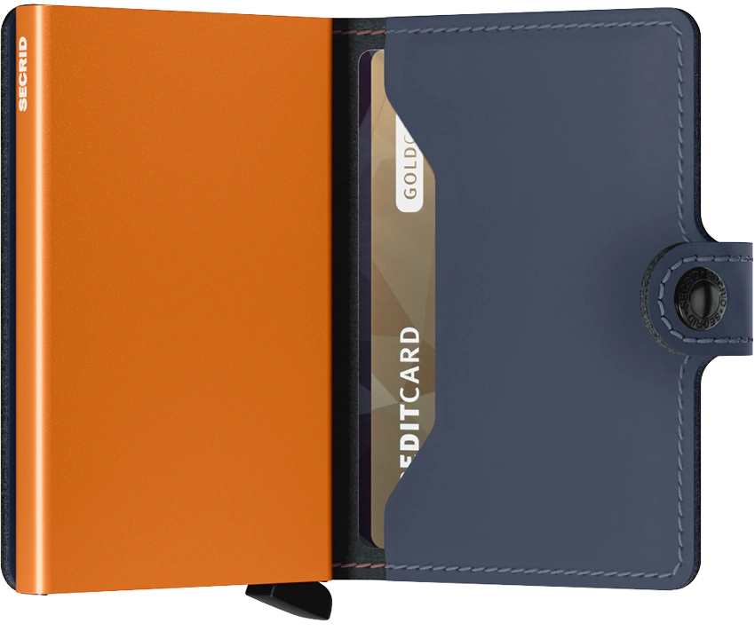 Secrid Mini Wallet Matte - Night Blue & Orange