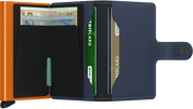 Secrid Mini Wallet Matte - Night Blue & Orange