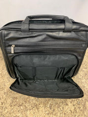 DayTrekr Expandable Leather Briefcase - Black