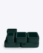 NOBL Travel Compressible 6 Piece Packing Cube Set - Forest Green