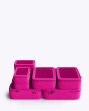 NOBL Travel Compressible 6 Piece Packing Cube Set - Hot Pink