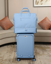 NOBL Travel Drop Bottom Weekender Bag - Ice Blue