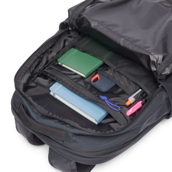 Cotopaxi Allpa 26L Daypack - Cotopaxi Black top View of Inside Compartment