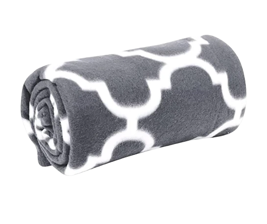 Wolf Essentials Fleece Travel Blanket, 50" x 60" - Gray/White