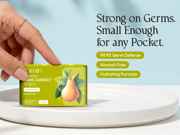 Fomin Travel Size Hand Sanitizer Wipes - Honey Pear