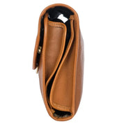 Bric's Life Pelle Leather Tri-Fold Traveler Hanging Toiletry Kit - Cognac