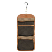 Bric's Life Pelle Leather Tri-Fold Traveler Hanging Toiletry Kit - Cognac