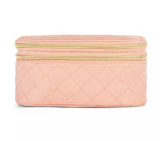 Ms. Jetsetter Makeup Case With Mirror and Travel-Sized Makeup Brushes - Rose Gold