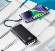 Voltage Valet 10,000 MaH Power Bank w/Integrated Cables - Black