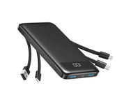 Voltage Valet 10,000 MaH Power Bank w/Integrated Cables - Black