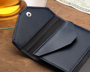 Retro 51 Pularys Leather RFID Raven Wallet - Navy Blue