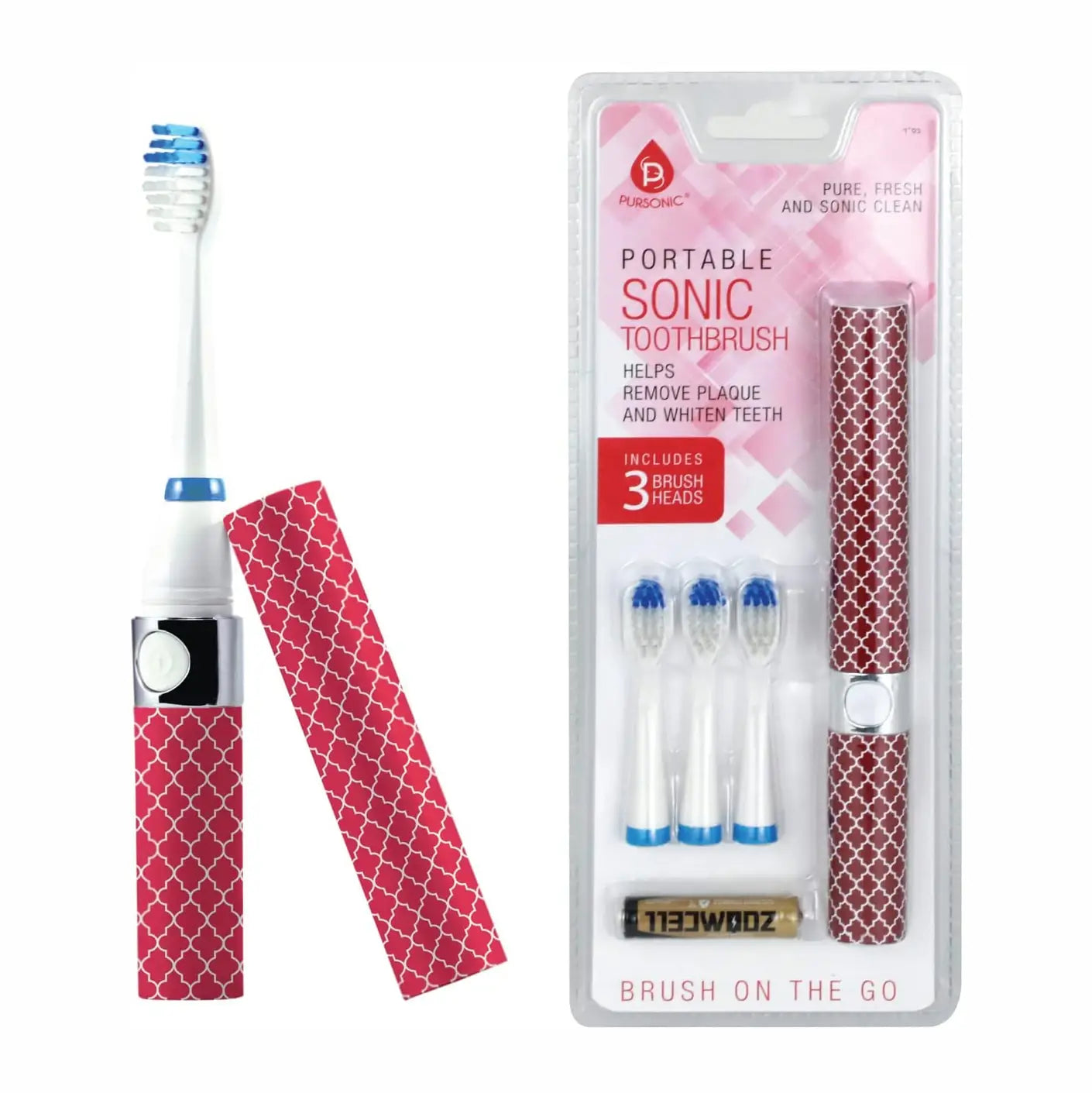 Pursonic Portable Sonic Toothbrush - Red