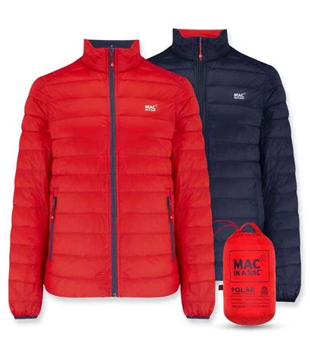 Mac In a Sac Polar Packable Reversible Men's Down Jacket L - Navy/Red