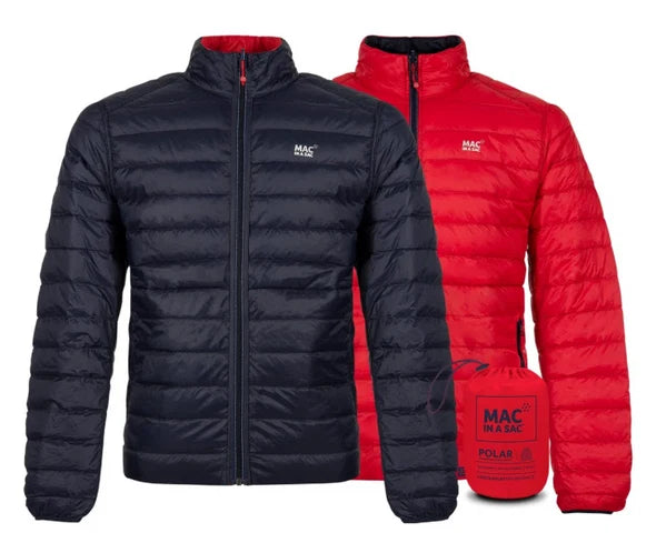 Mac In a Sac Polar Packable Reversible Men's Down Jacket XL - Navy/Red