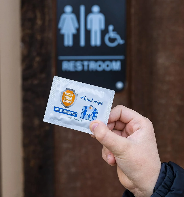 The Restroom Kit: Disposable Toilet Cover & Travel Restroom Hygiene Kit - Blue