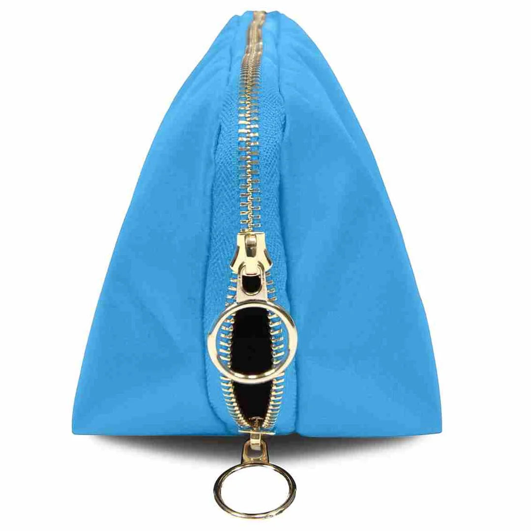 KUSSHI Signature Make Up Bag - Light Blue with Pink Interior