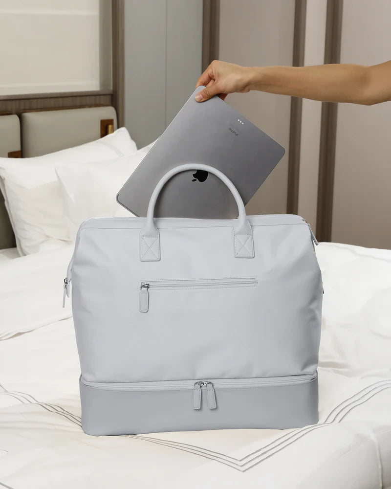 NOBL Travel Drop Bottom Cabin Weekender Bag - Silver