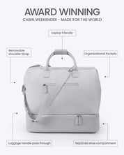 NOBL Travel Drop Bottom Cabin Weekender Bag - Silver