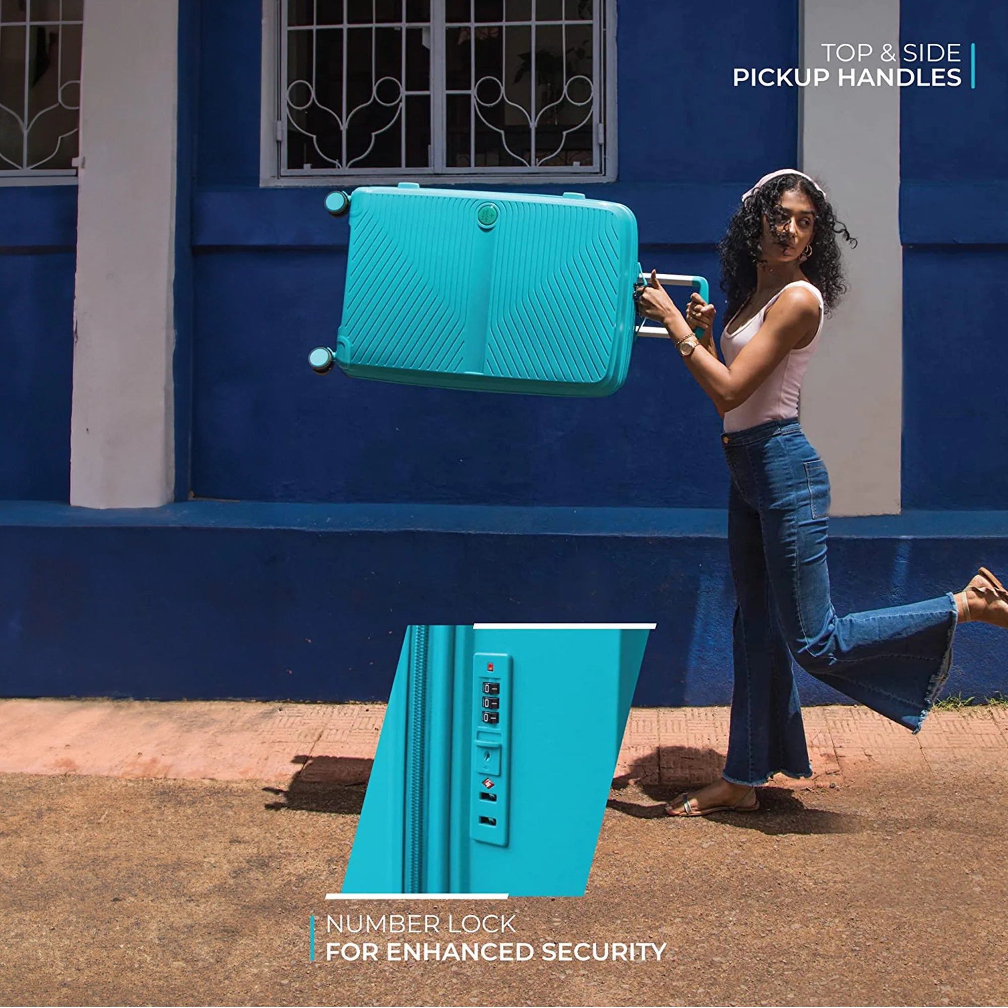 Feelway Luggage 24" Expandable Spinner - Sky Blue