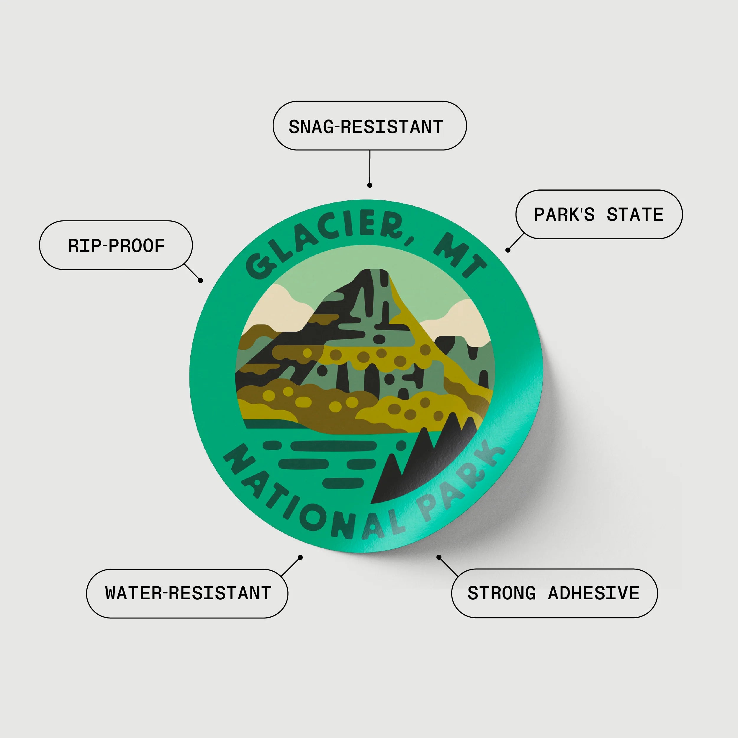 The Geoproject National Park Insulated Sticker Bottle - Coal