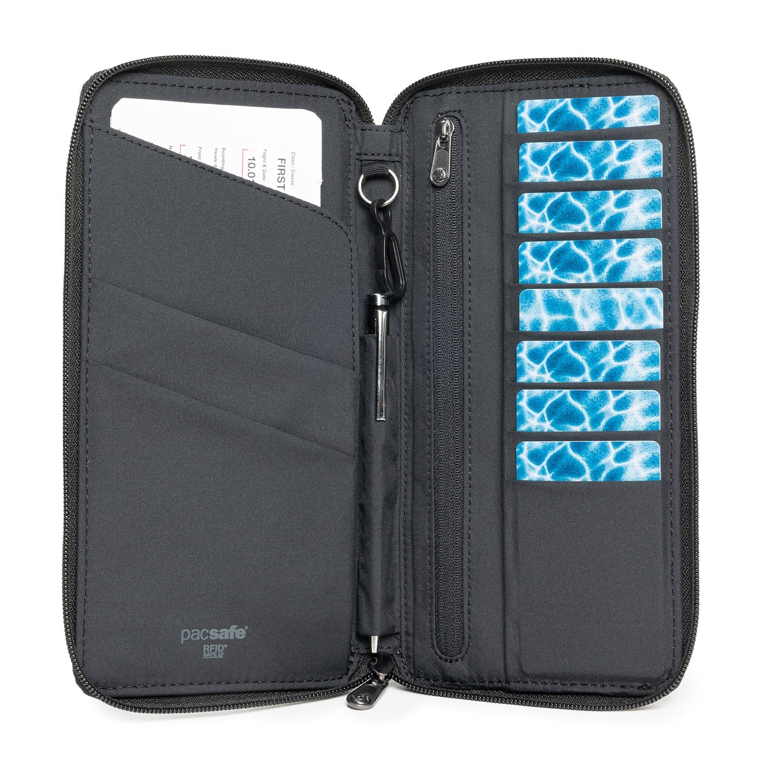 PacSafe RFIDsafe RFID Blocking Travel Wallet - Black