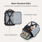 Bagsmart Blast Quick Access 28-38L Expandable Carry On Travel Backpack - Black