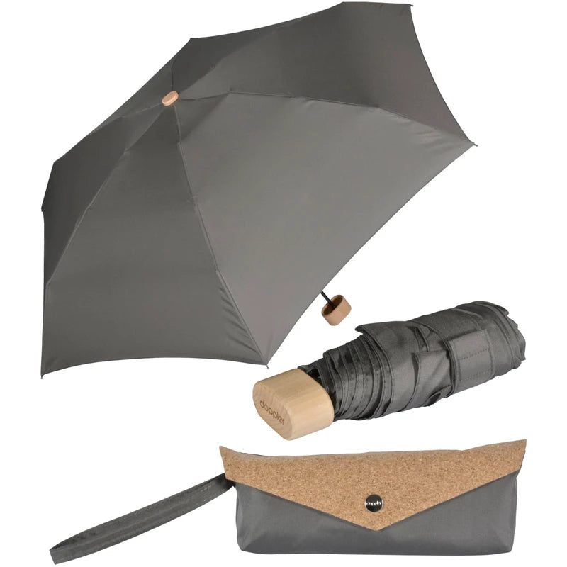 Doppler Umbrellas Nature Mini Cork Umbrellas - Slate Grey
