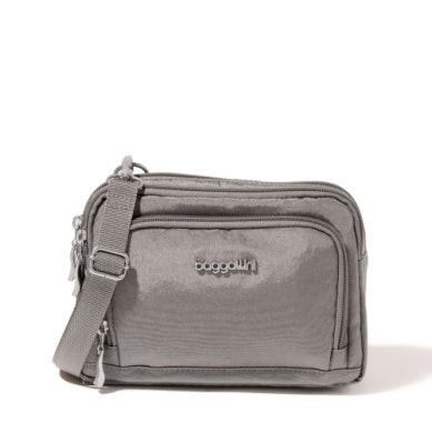 Baggallini Trifecta Wallet RFID Crossbody - Sterling Shimmer