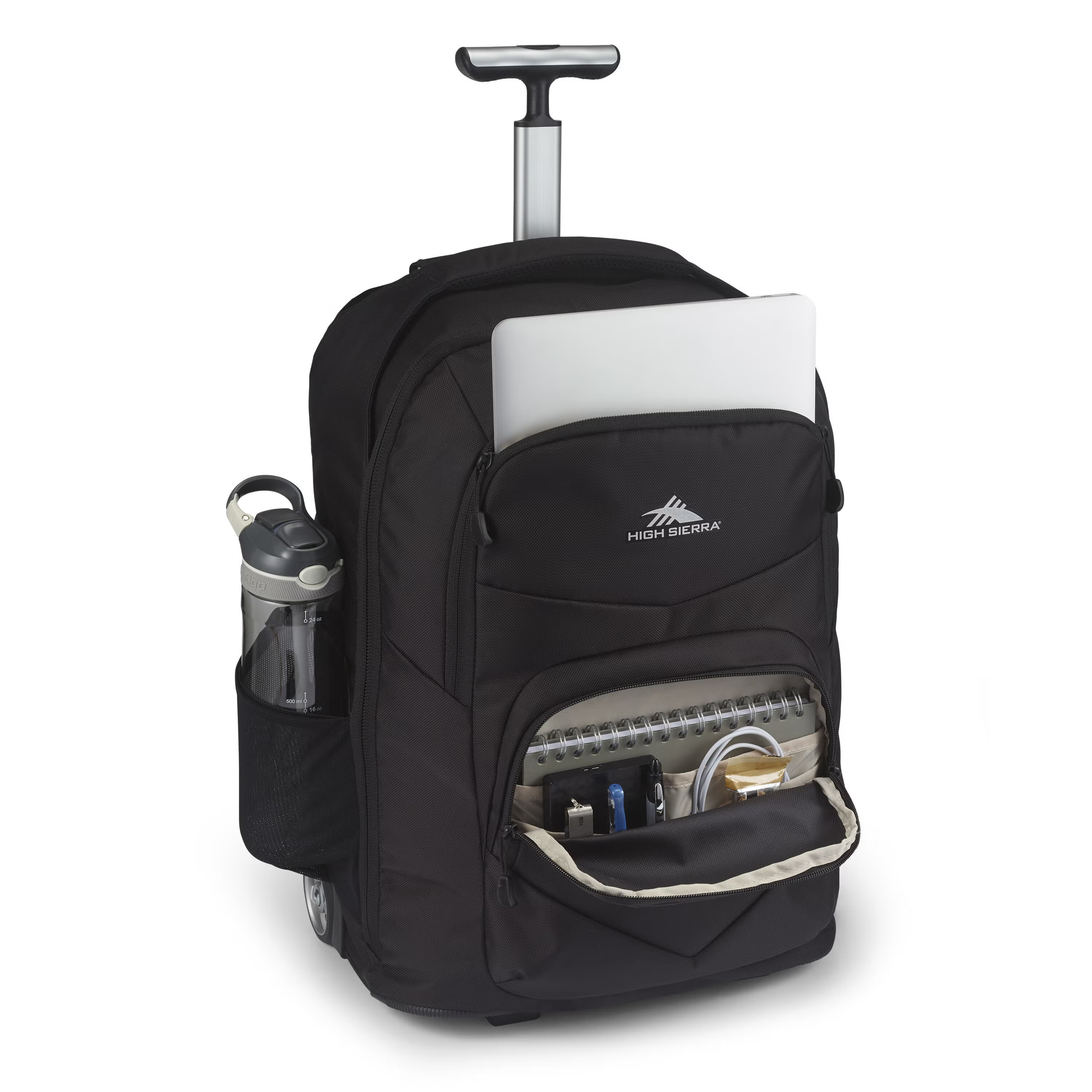 High Sierra Powerglide Pro Wheeled Backpack - Black