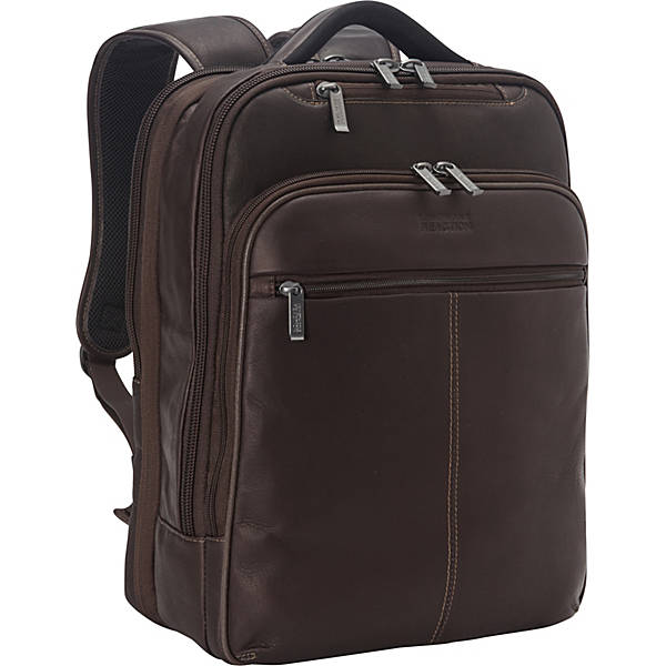 Kenneth Cole Reaction Slim Columbian Leather Backpack, TSA Friendly ...