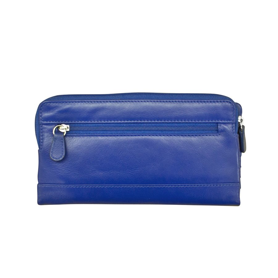 ILI New York Leather RFID Clutch Wallet - Cobalt - Irv’s Luggage